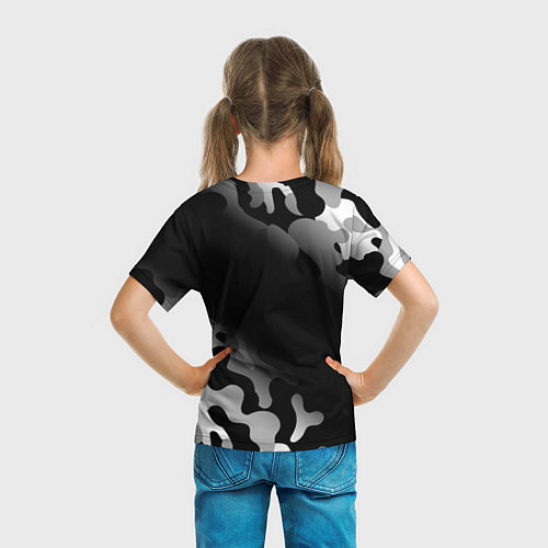 Детская футболка Quake glitch на темном фоне: надпись, символ / 3D-принт – фото 6