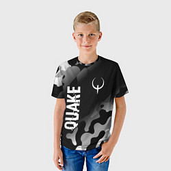 Футболка детская Quake glitch на темном фоне: надпись, символ, цвет: 3D-принт — фото 2