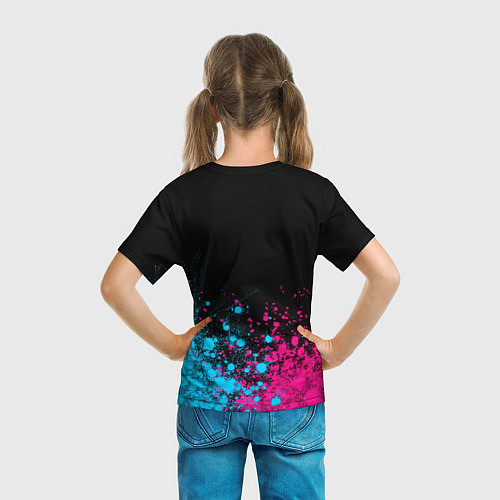 Детская футболка Hitman - neon gradient: символ сверху / 3D-принт – фото 6