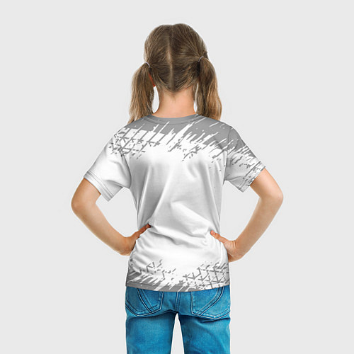 Детская футболка UAZ speed на светлом фоне со следами шин / 3D-принт – фото 6