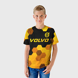 Футболка детская Volvo - gold gradient: символ сверху, цвет: 3D-принт — фото 2