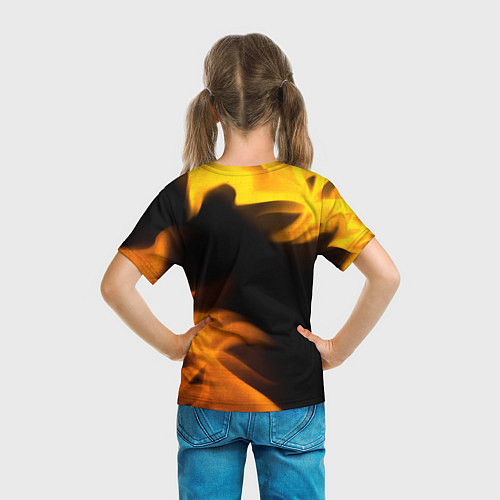 Детская футболка Mercedes - gold gradient: надпись, символ / 3D-принт – фото 6