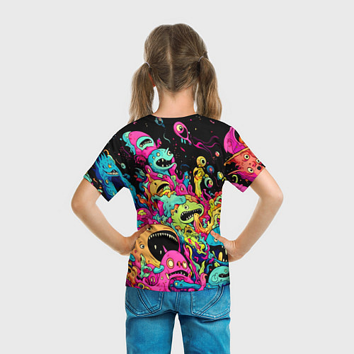 Детская футболка Космические зубастые монстры / 3D-принт – фото 6