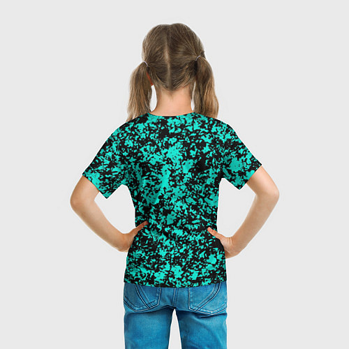 Детская футболка Ярко-голубой пятнистый / 3D-принт – фото 6