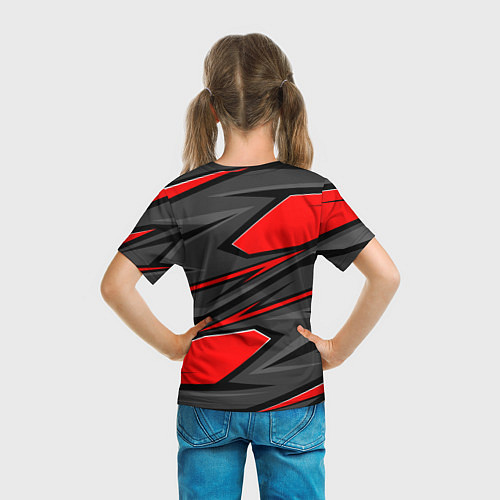 Детская футболка Ducati - red stripes / 3D-принт – фото 6