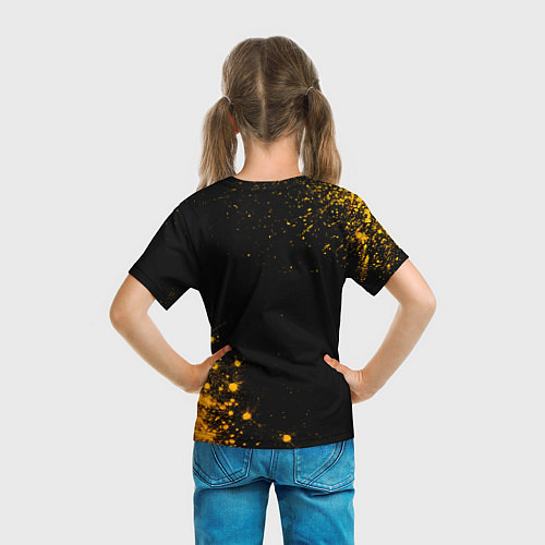 Детская футболка Apex Legends - gold gradient: надпись, символ / 3D-принт – фото 6