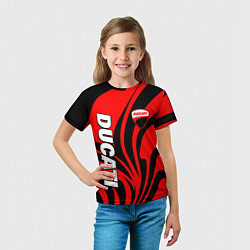 Футболка детская Ducati - red stripes, цвет: 3D-принт — фото 2