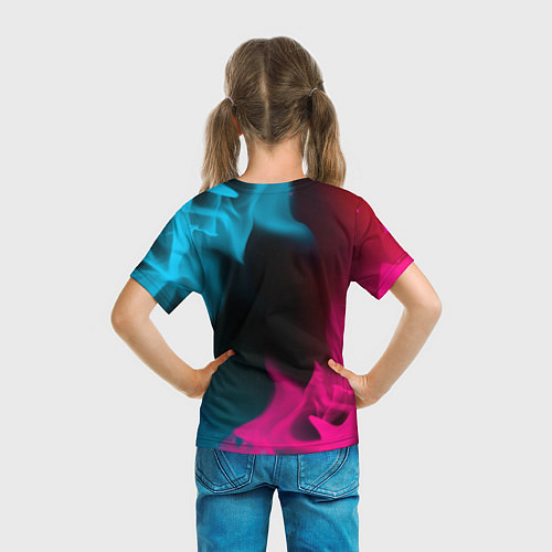 Детская футболка Dark Souls - neon gradient / 3D-принт – фото 6