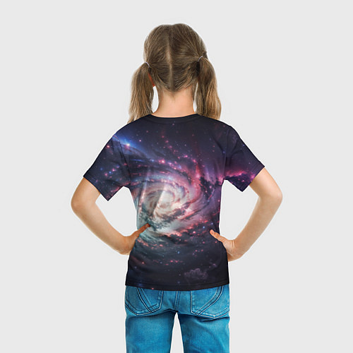 Детская футболка Спиральная галактика в космосе / 3D-принт – фото 6