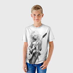 Футболка детская Блондинка с гитарой, цвет: 3D-принт — фото 2