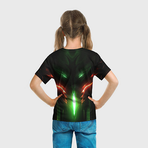 Детская футболка Baldurs Gate 3 logo green red light / 3D-принт – фото 6