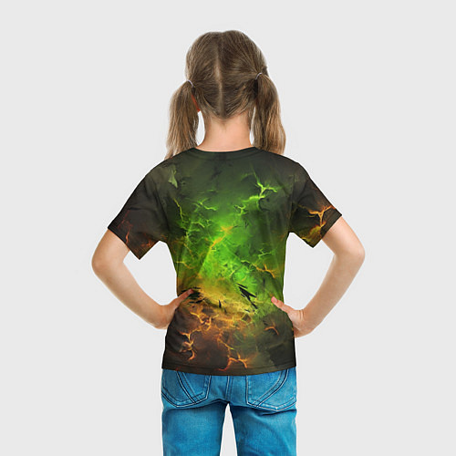 Детская футболка Baldurs Gate 3 logo dark green fire / 3D-принт – фото 6