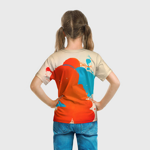 Детская футболка Девушка в брызгах краски / 3D-принт – фото 6
