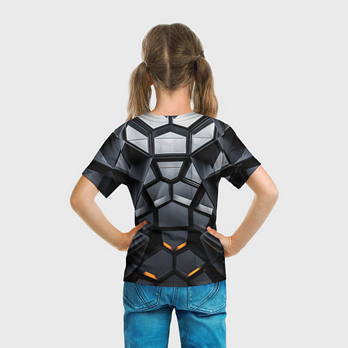 Детская футболка Объемная черная конструкция / 3D-принт – фото 6