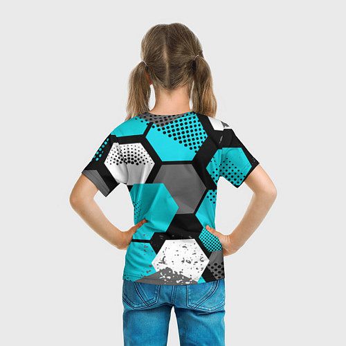Детская футболка Шестиугольники абстрактный фон / 3D-принт – фото 6