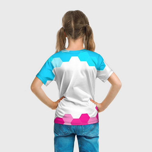 Детская футболка Daewoo neon gradient style / 3D-принт – фото 6