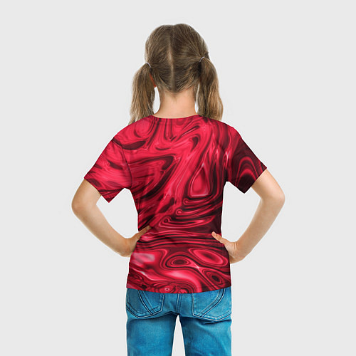 Детская футболка Абстракция плазма красный / 3D-принт – фото 6