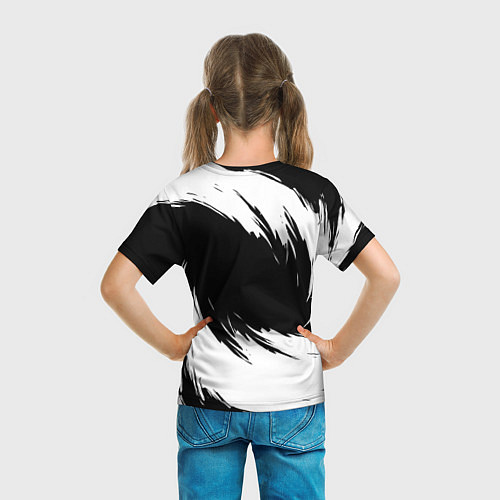 Детская футболка Alpina - белые завихрения / 3D-принт – фото 6
