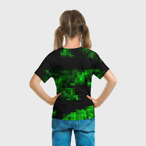 Детская футболка Зеленые пирамиды / 3D-принт – фото 6