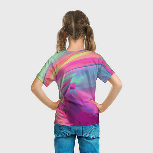 Детская футболка Неоновая геометрическая абстракция / 3D-принт – фото 6