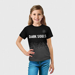 Футболка детская Dark Souls glitch на темном фоне: символ сверху, цвет: 3D-принт — фото 2