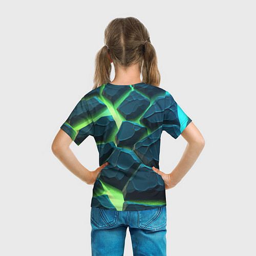 Детская футболка Камни в неоне / 3D-принт – фото 6