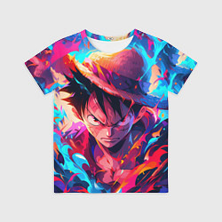Футболка детская Луффи из Ван Пис - разноцветный, цвет: 3D-принт