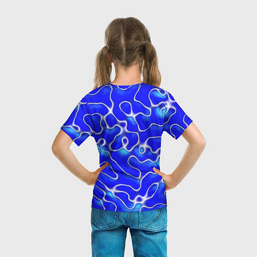 Детская футболка Синий волнистый рисунок / 3D-принт – фото 6