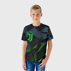 Футболка детская Juventus black green logo, цвет: 3D-принт — фото 2