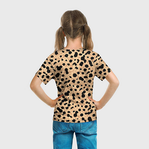 Детская футболка Пятнистый паттерн светло-коричневый / 3D-принт – фото 6