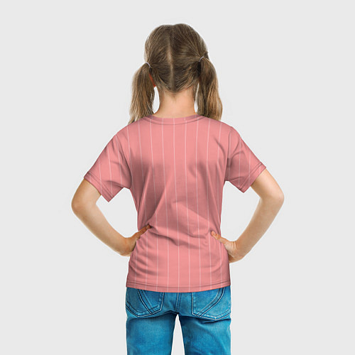 Детская футболка Благородный розовый полосатый / 3D-принт – фото 6