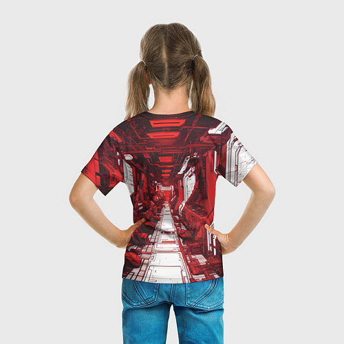 Детская футболка Красная комната киберпанк / 3D-принт – фото 6