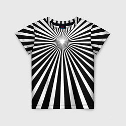 Футболка детская Черно-белая полосатая иллюзия, цвет: 3D-принт