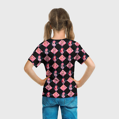 Детская футболка Клеточка black pink / 3D-принт – фото 6