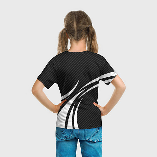 Детская футболка Fox carbon line - white / 3D-принт – фото 6