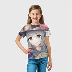 Футболка детская Touhou Project Улыбающаяся Койши Комейдзи, цвет: 3D-принт — фото 2