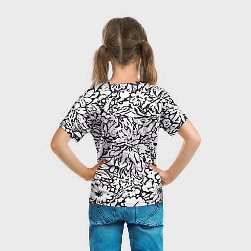 Детская футболка Абстракция фиолетовые цветы / 3D-принт – фото 6