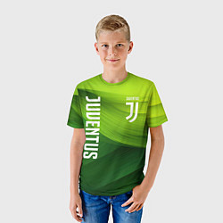 Футболка детская Ювентус лого на зеленом фоне, цвет: 3D-принт — фото 2