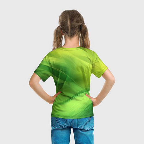 Детская футболка Green lighting background / 3D-принт – фото 6