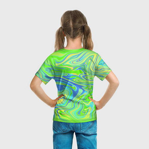 Детская футболка Неоновая абстракция волны / 3D-принт – фото 6