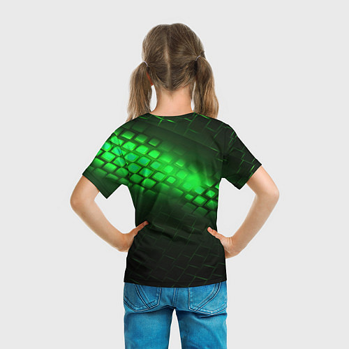 Детская футболка Juventus green logo neon / 3D-принт – фото 6