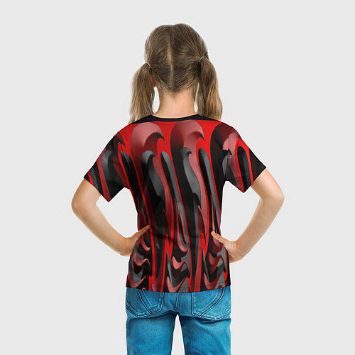 Детская футболка Пластик красно-черный / 3D-принт – фото 6