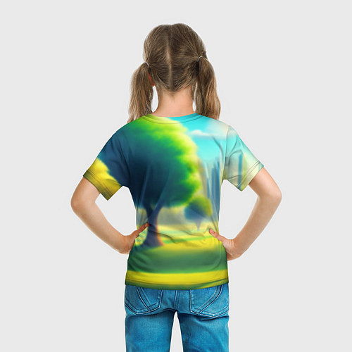 Детская футболка Роблокс пейзаж / 3D-принт – фото 6
