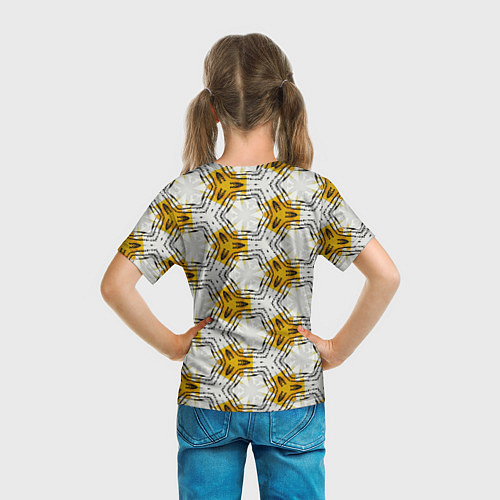Детская футболка Узор шестиугольные соты / 3D-принт – фото 6