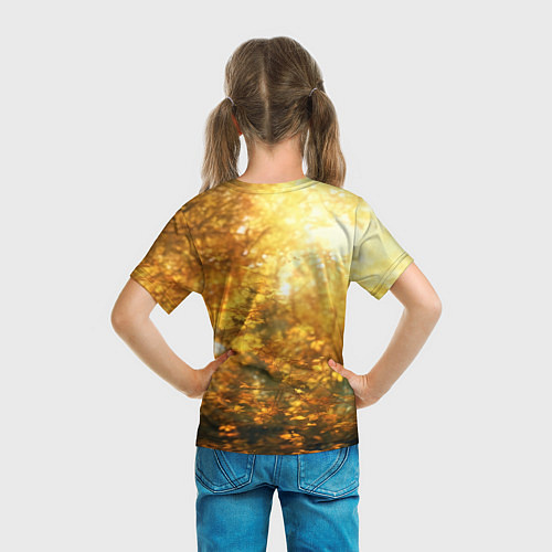 Детская футболка Андроид в осеннем лесу / 3D-принт – фото 6