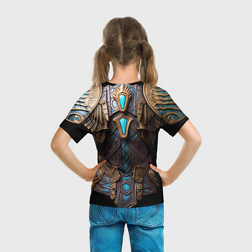 Детская футболка Золотой египетский доспех фараона / 3D-принт – фото 6