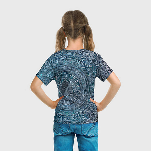 Детская футболка Бирюзовые узоры / 3D-принт – фото 6