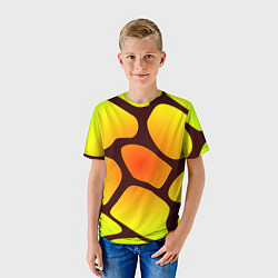 Футболка детская Коричневая сеть с цветными пятнами, цвет: 3D-принт — фото 2