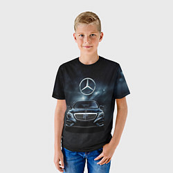 Футболка детская Mercedes Benz black, цвет: 3D-принт — фото 2