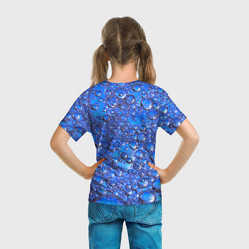 Детская футболка Пузыри в синей жидкости / 3D-принт – фото 6
